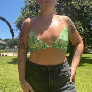 Princess Polly Green Swirl Crop Top